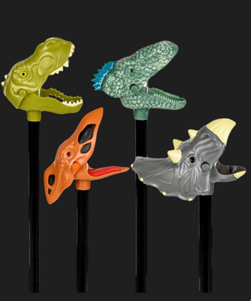  4 Different Dinosaur Birthday Party Dinosaur Grabbers - T-REX, Pterodactyl, Velociraptor and Triceratops