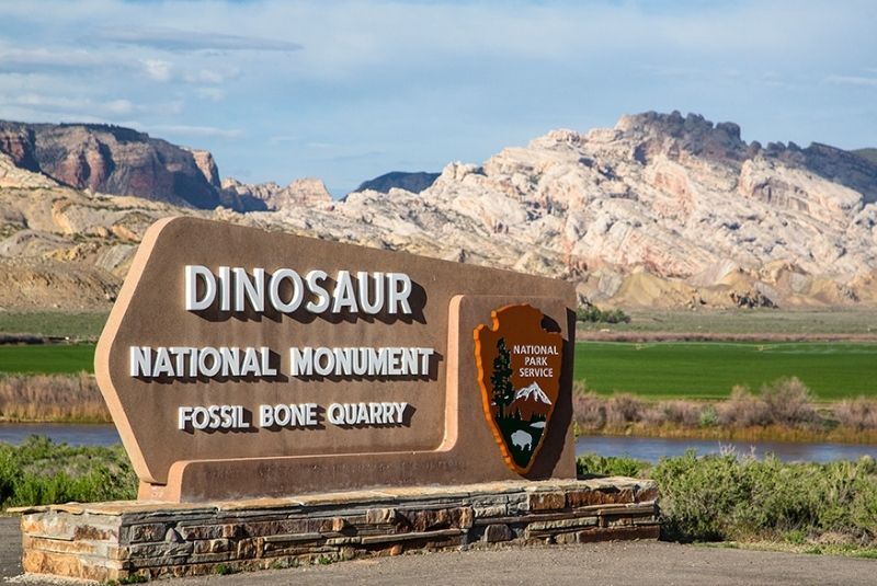 Dinosaur National Monument Jenson Utah Sign